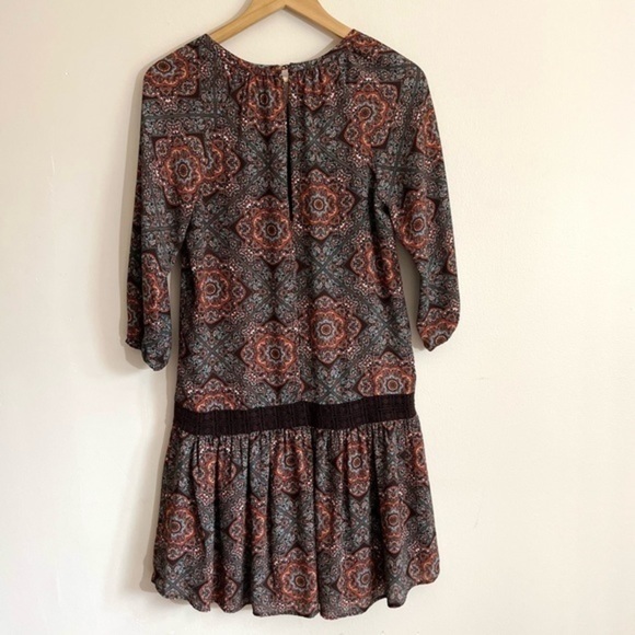 ⭐️⭐️Daniel Rainn Boho Drop Waist Crochet Accent Dress, NWT, Size Medium, - Picture 4 of 16